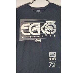 Ecko Unlimited‎ Mens Black Graphic T Shirt Size 2XL Short Sleeve Crew Neck